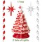 Casafield Hand Painted Ceramic Christmas Tree, Red and White Peppermint 15-Inch Pre-Lit Tree with 128 Red and Clear Lights, 2 Star Toppers